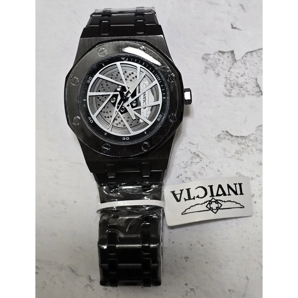 Invicta Speedway Rim Men's Watch 42mm Black White 70037 Brand New